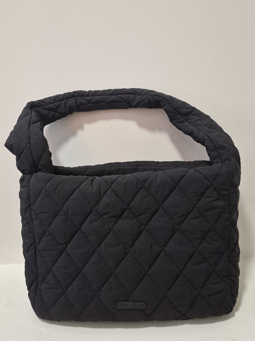 Poppy & Peonies Quilted Black Laptop Bag